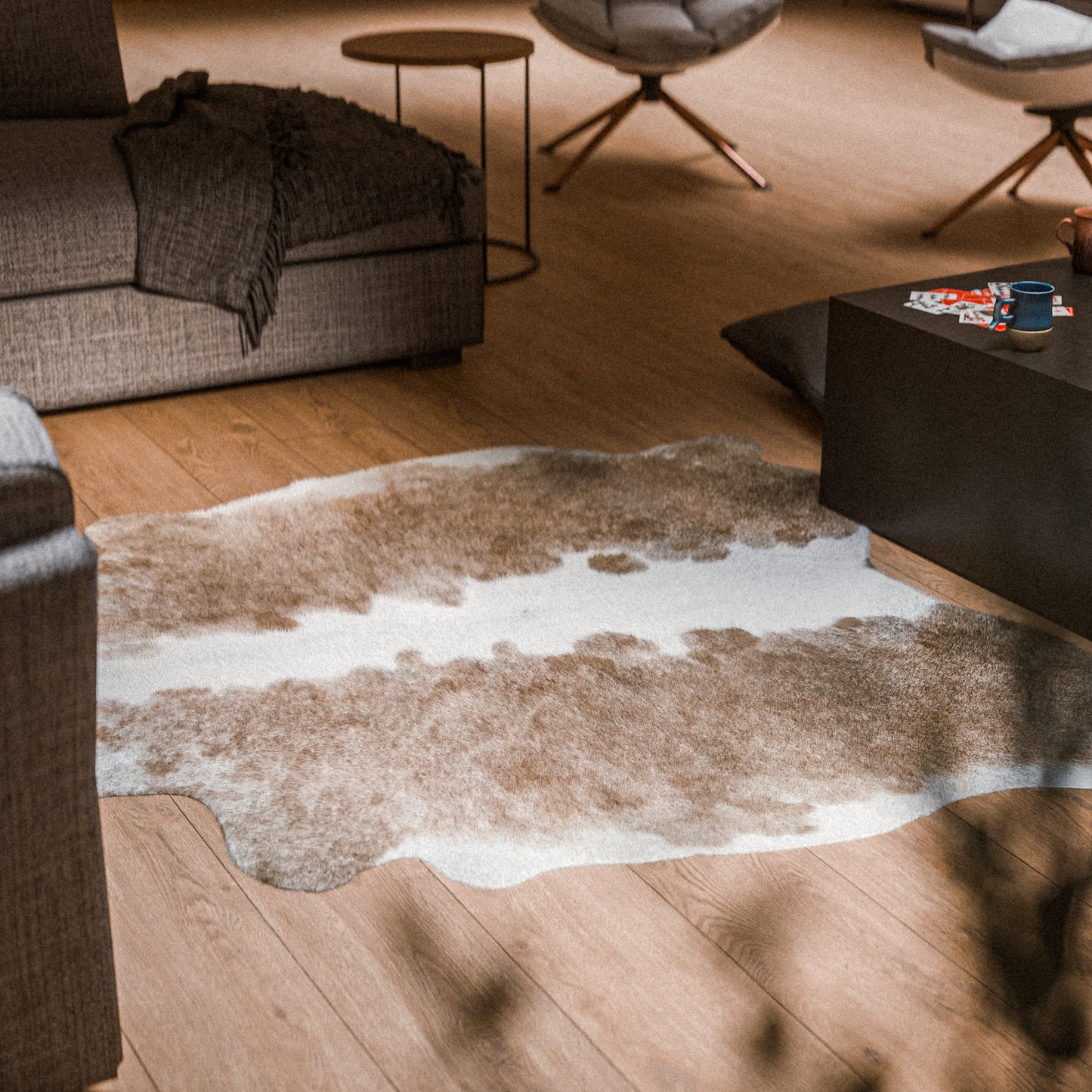 Light Caramel Cowhide Rug #A041 by Hide Hoof