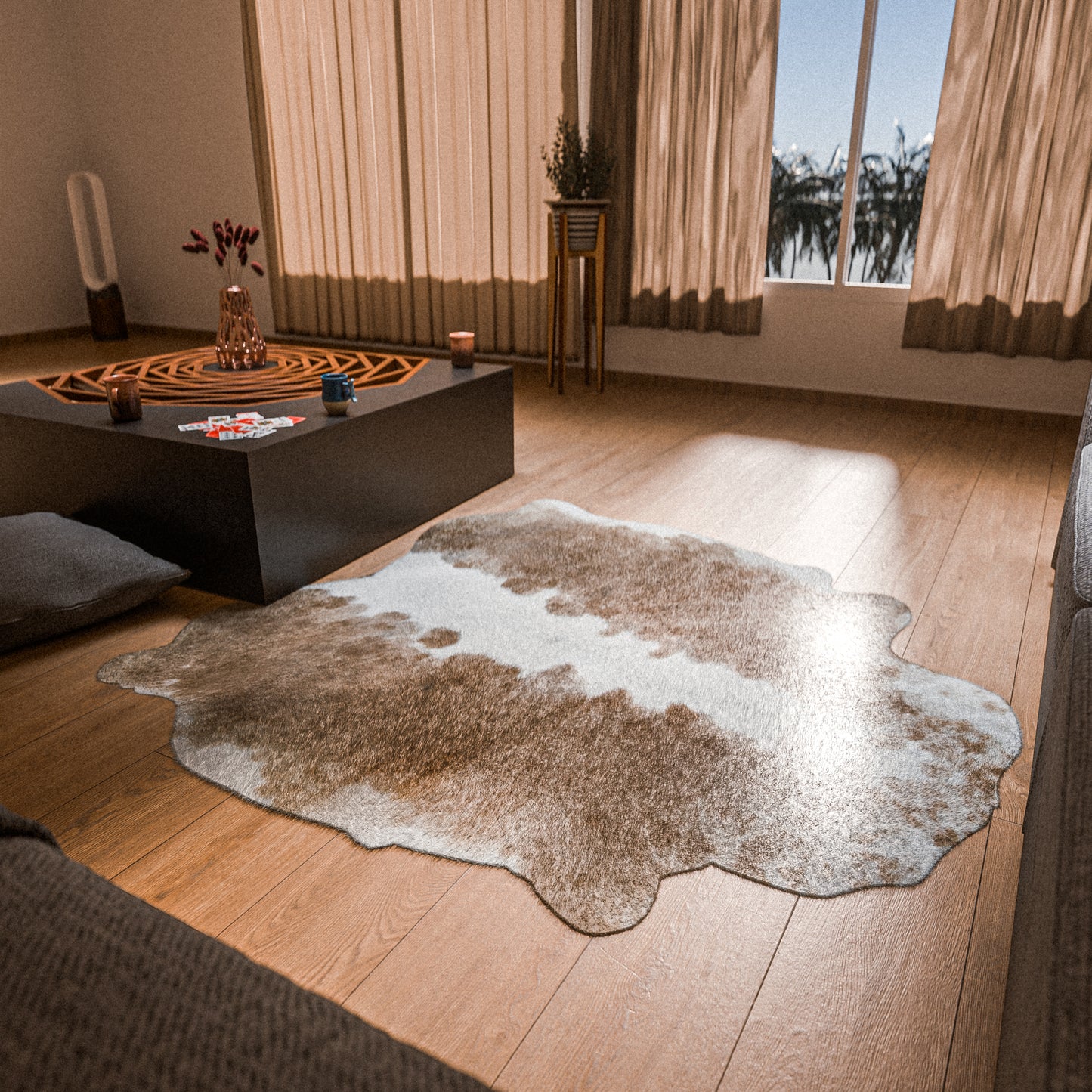 Light Caramel Cowhide Rug #A041 by Hide Hoof