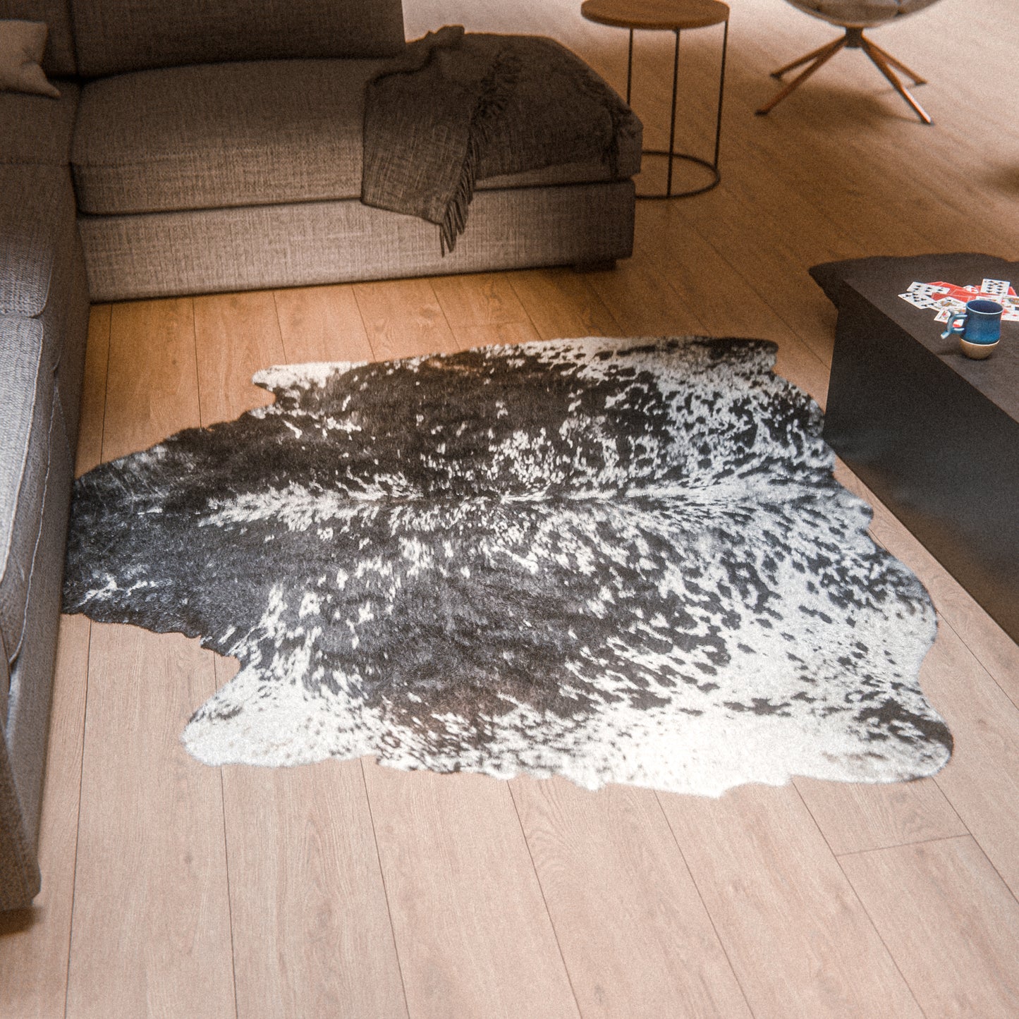 Speckled Dark & White Cowhide Rug #A037 by Hide Hoof