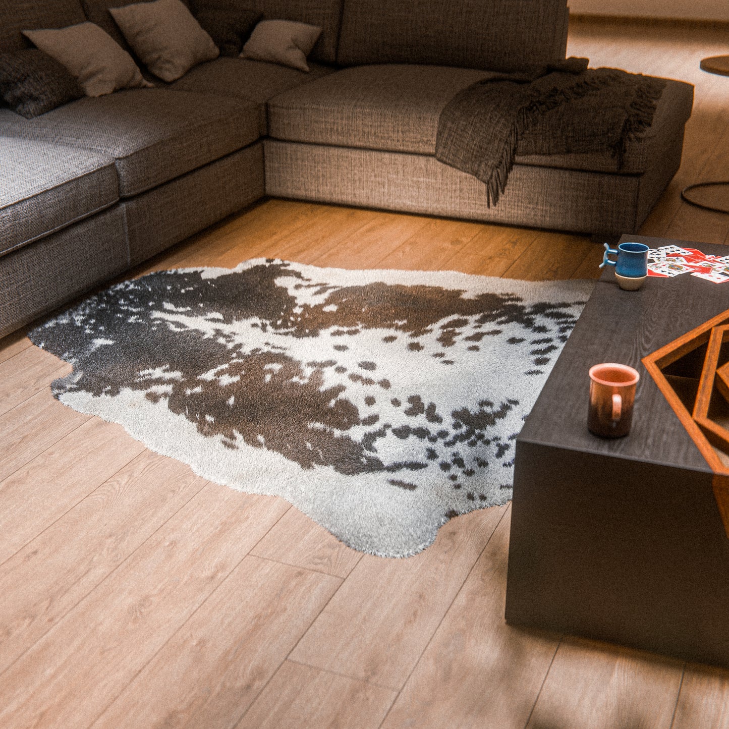 Speckled Tricolor Cowhide Rug #A038 by Hide Hoof