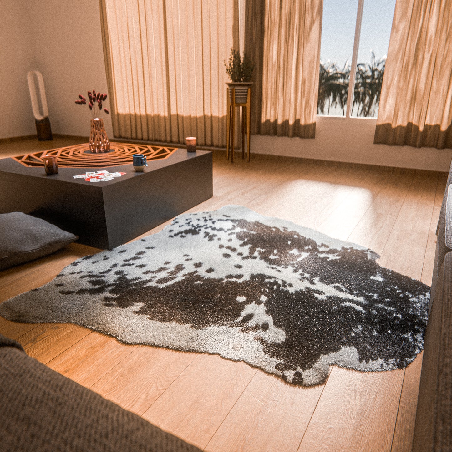 Speckled Tricolor Cowhide Rug #A038 by Hide Hoof