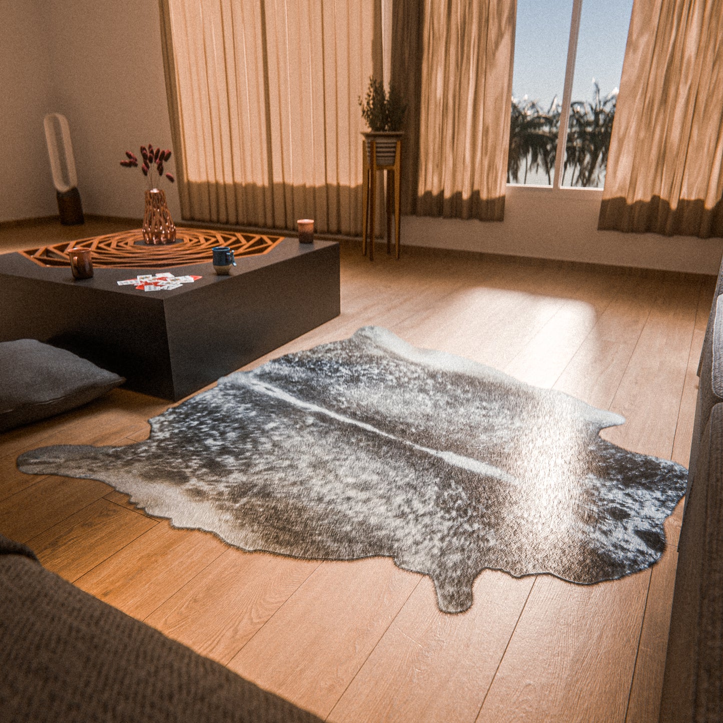 Speckled Tricolor Cowhide Rug #A039 by Hide Hoof