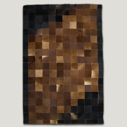 Squared Duo-Color Patchwork Rug #A152 by Hide Hoof