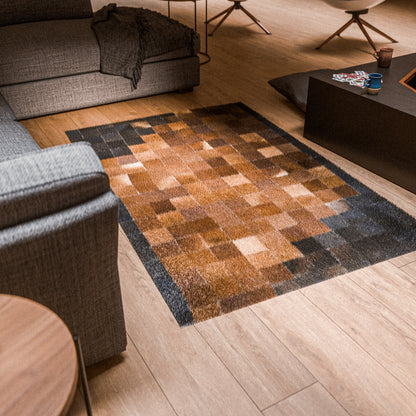 Squared Duo-Color Patchwork Rug #A152 by Hide Hoof