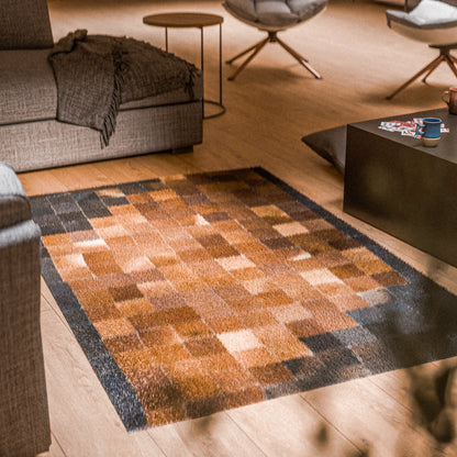 Squared Duo-Color Patchwork Rug #A152 by Hide Hoof