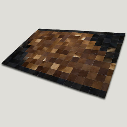 Squared Duo-Color Patchwork Rug #A152 by Hide Hoof