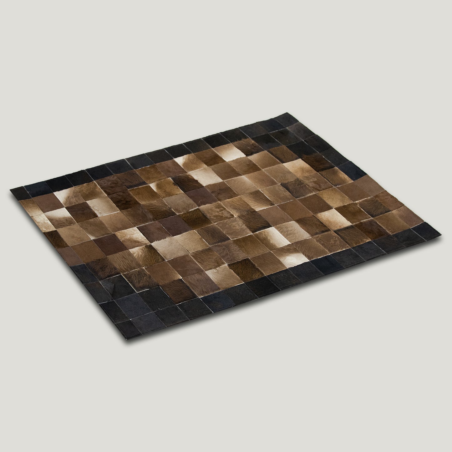 Squared Tricolor Patchwork Rug #A151 by Hide Hoof