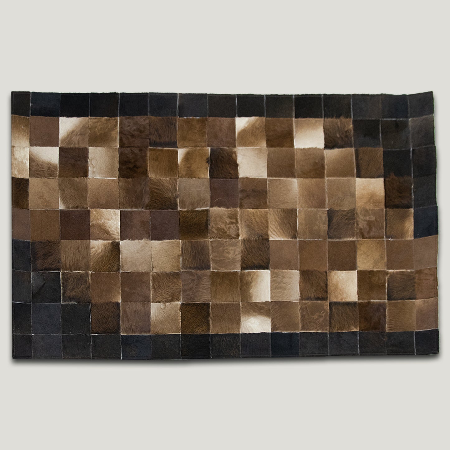 Squared Tricolor Patchwork Rug #A151 by Hide Hoof