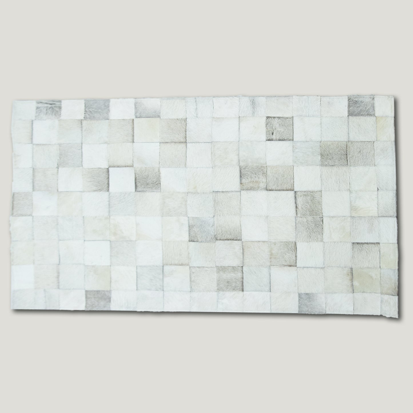 White & Grey Patchwork Rug #A153 by Hide Hoof