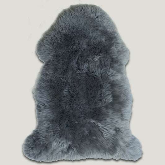 Dark Grey Furry Sheepskin Rug #A204 by Hide Hoof