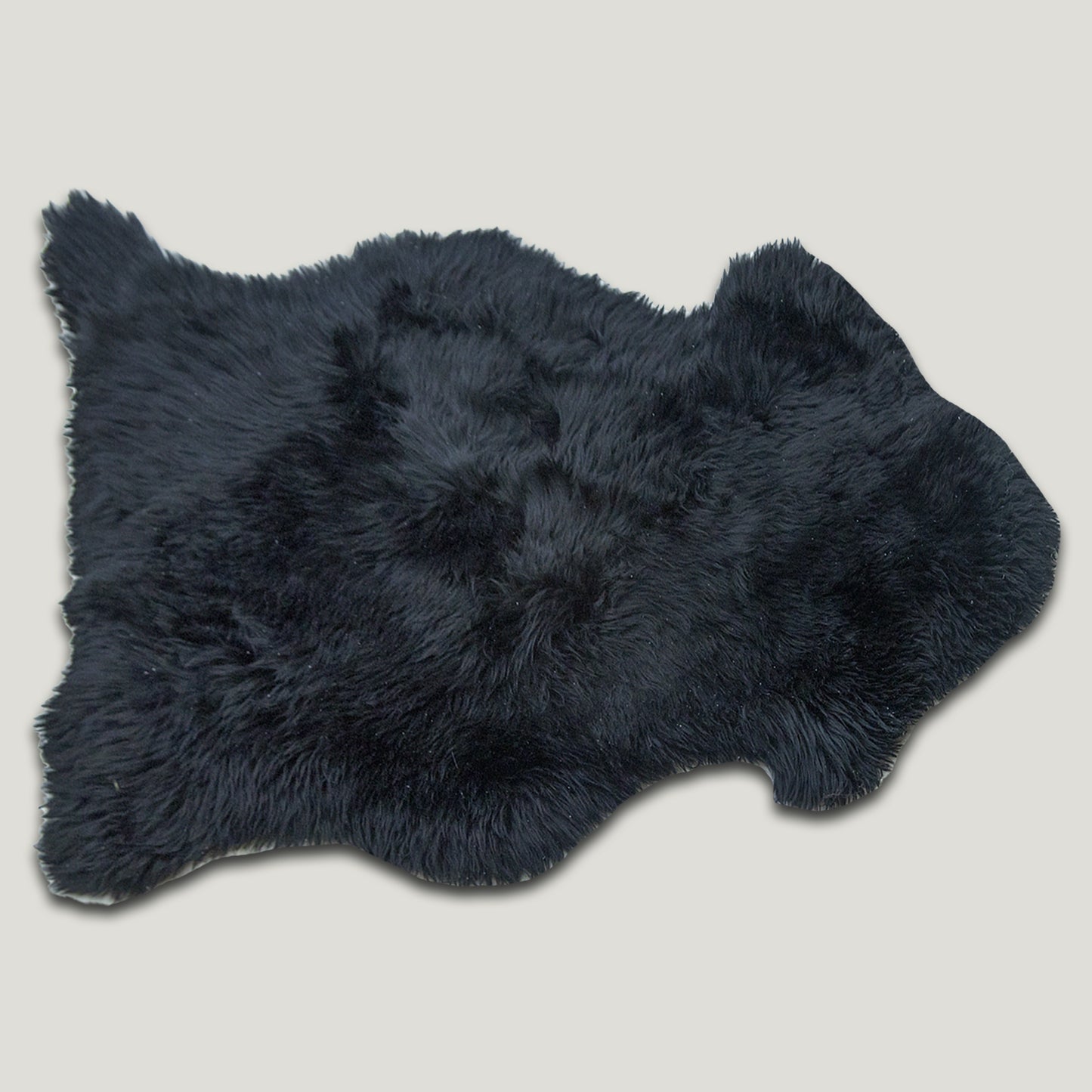 Black Furry Sheepskin Rug #A201 by Hide Hoof