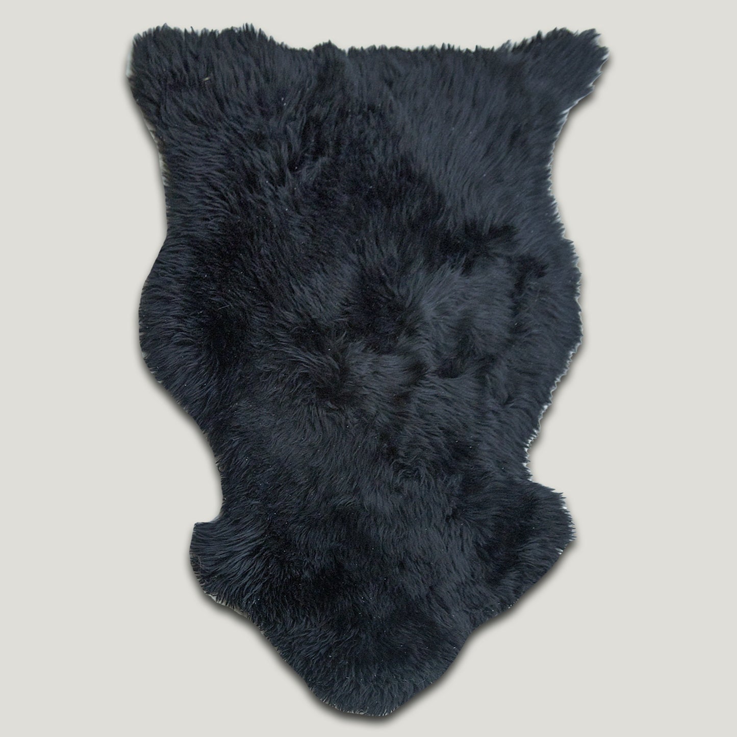 Black Furry Sheepskin Rug #A201 by Hide Hoof