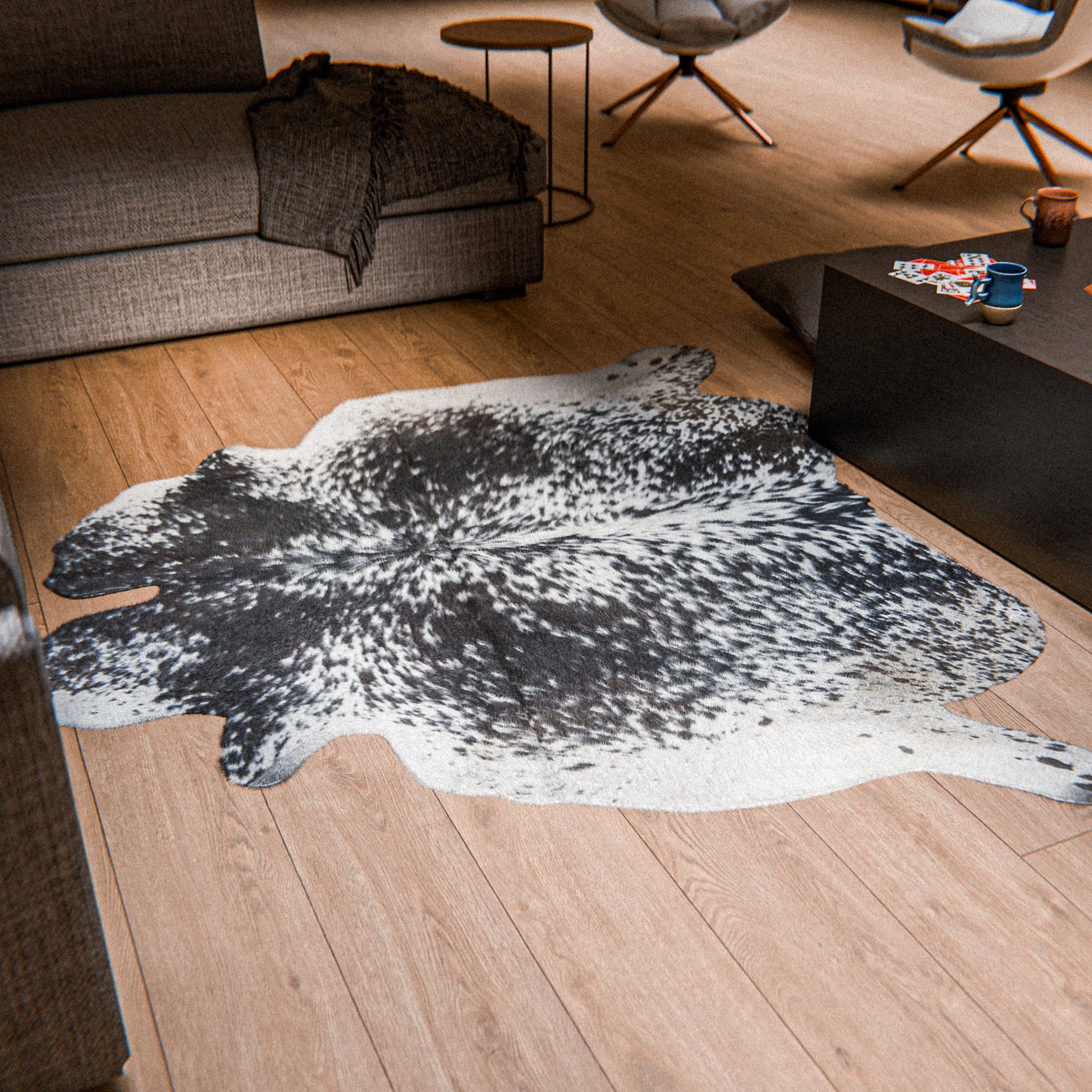 Speckled Dark & White Cowhide Rug #A024 by Hide Hoof