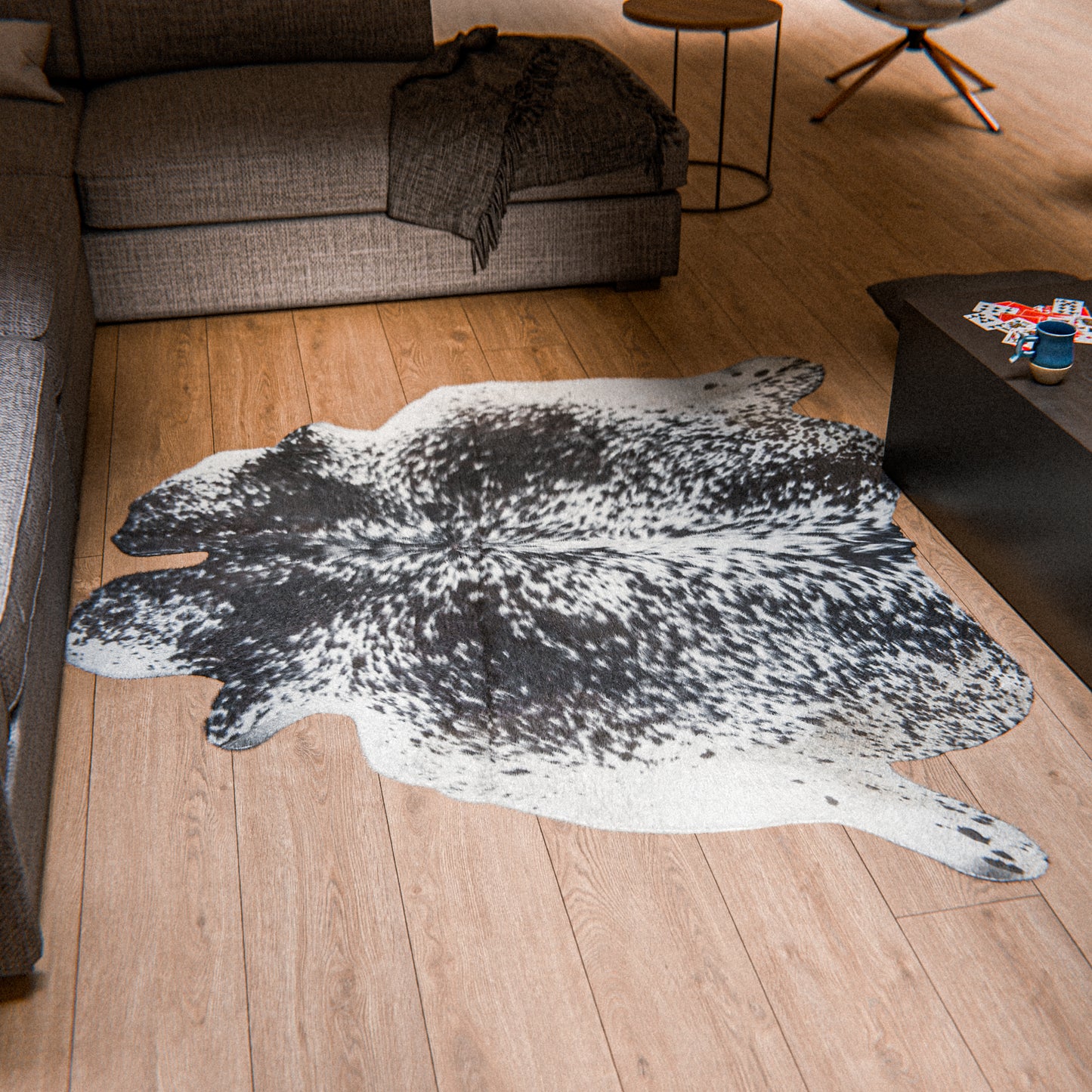 Speckled Dark & White Cowhide Rug #A024 by Hide Hoof