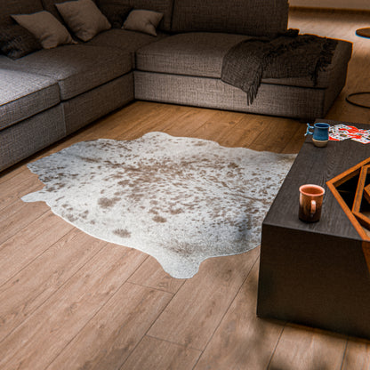 Speckled White & Caramel Brown Cowhide Rug #A025 by Hide Hoof