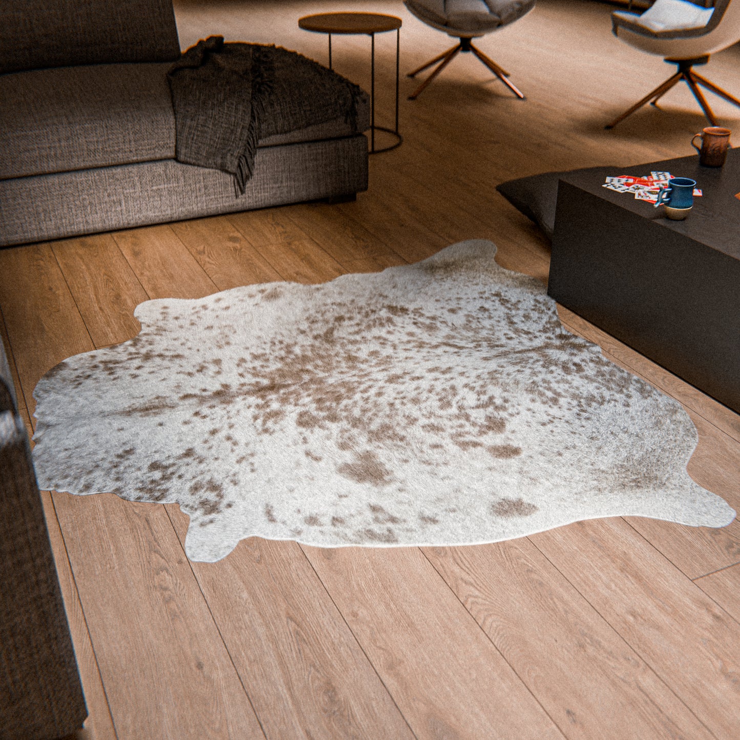 Speckled White & Caramel Brown Cowhide Rug #A025 by Hide Hoof