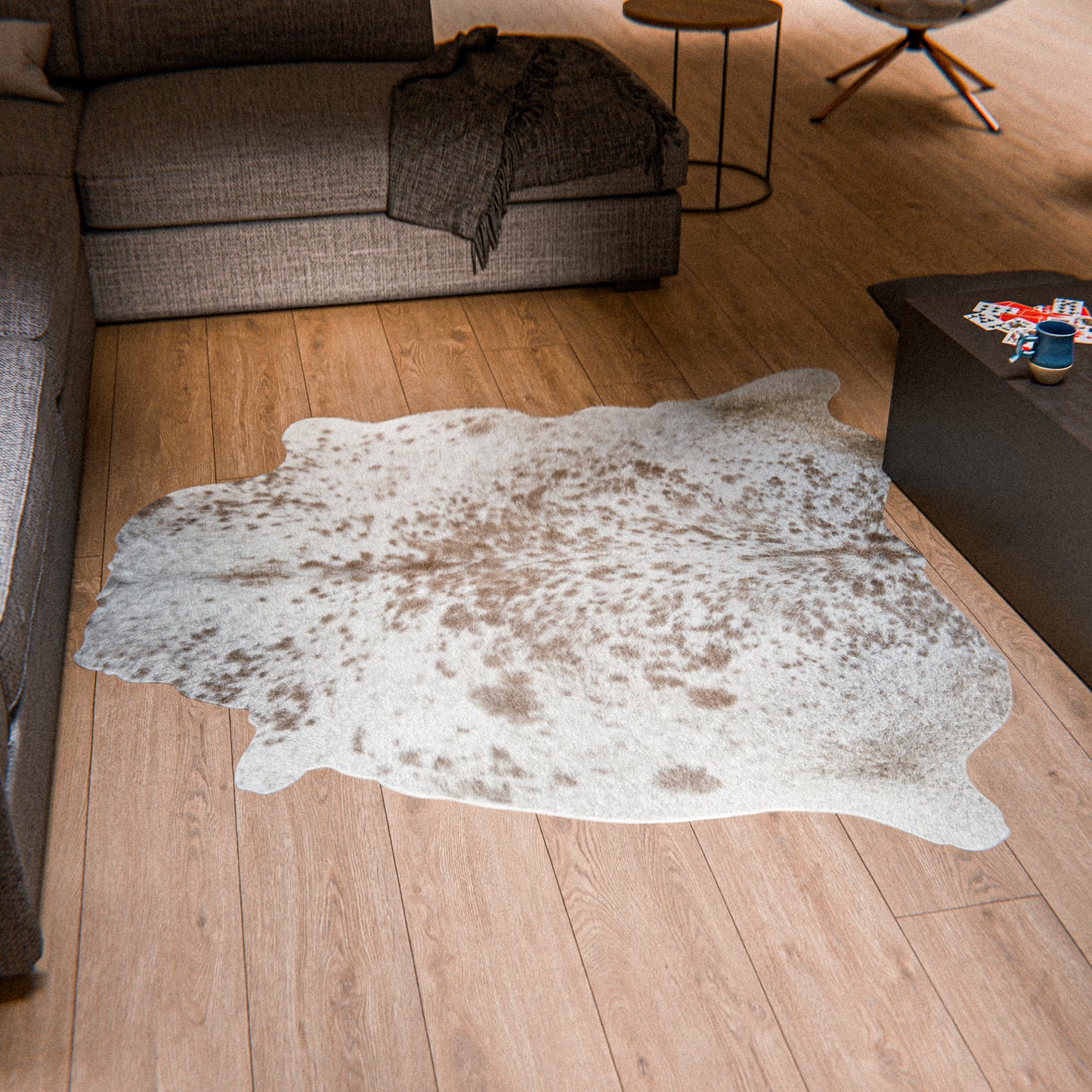 Speckled White & Caramel Brown Cowhide Rug #A025 by Hide Hoof