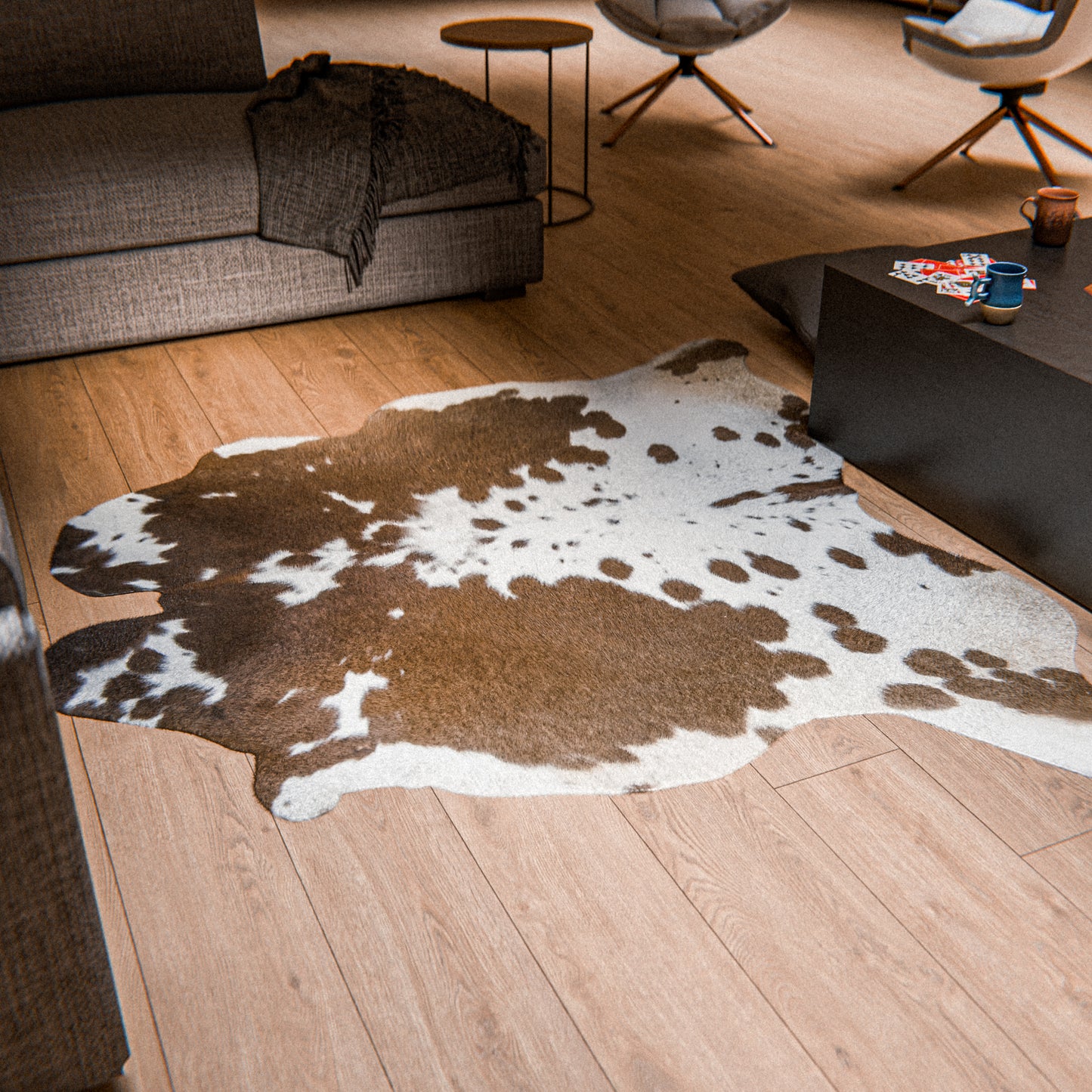 Chocolate and White Cowhide Rug #A026 by Hide Hoof