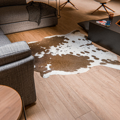 Chocolate and White Cowhide Rug #A026 by Hide Hoof