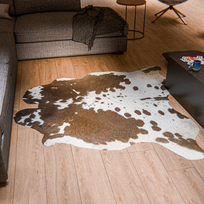 Chocolate and White Cowhide Rug #A026 by Hide Hoof