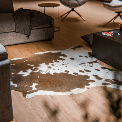 Chocolate and White Cowhide Rug #A026 by Hide Hoof