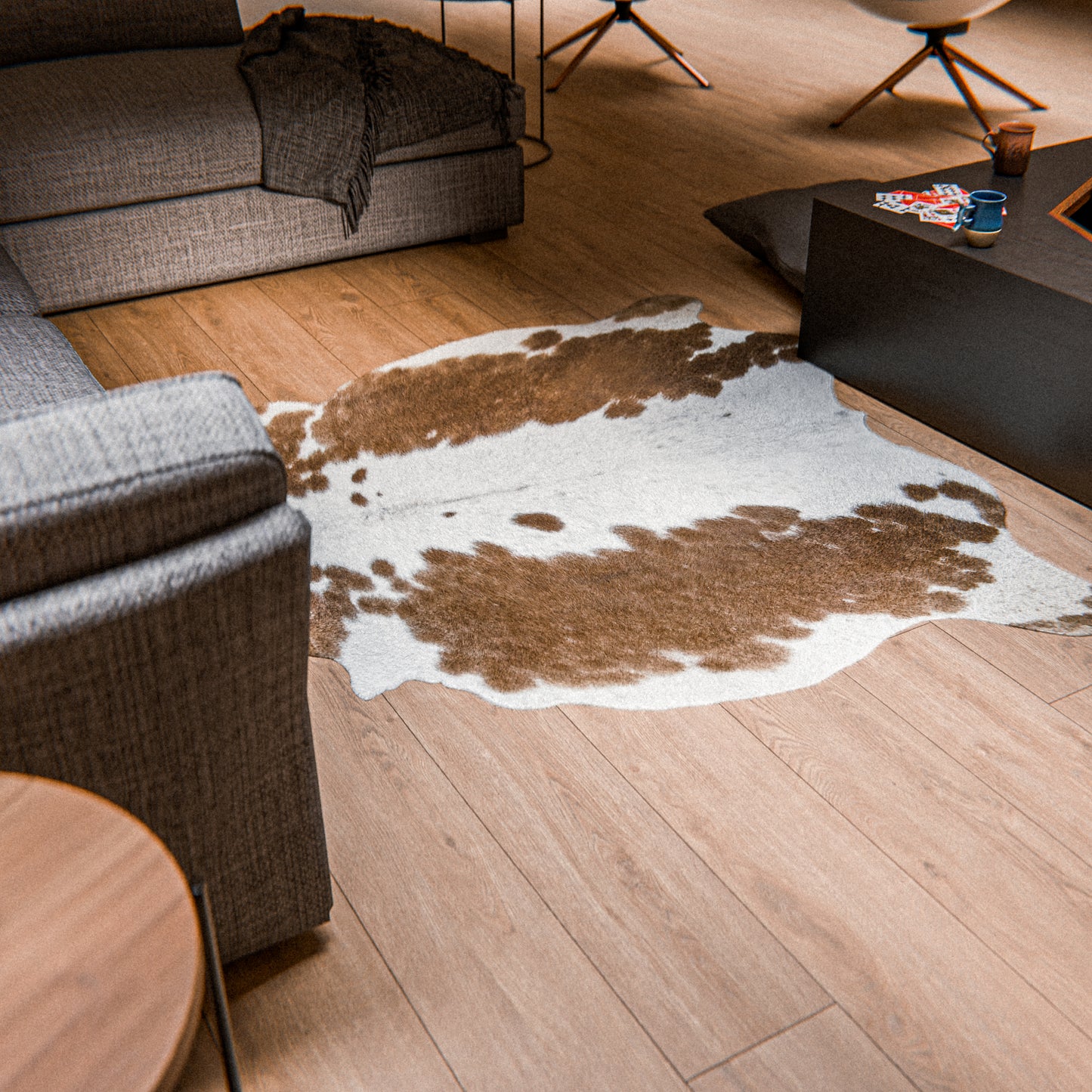 Light Brown & White Cowhide Rug #A027 by Hide Hoof