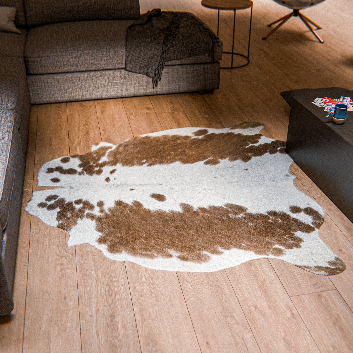 Light Brown & White Cowhide Rug #A027 by Hide Hoof