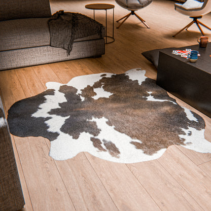 Chocolate and White Cowhide Rug #A028 by Hide Hoof