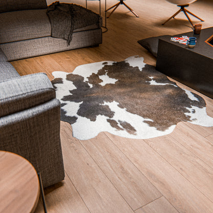 Chocolate and White Cowhide Rug #A028 by Hide Hoof