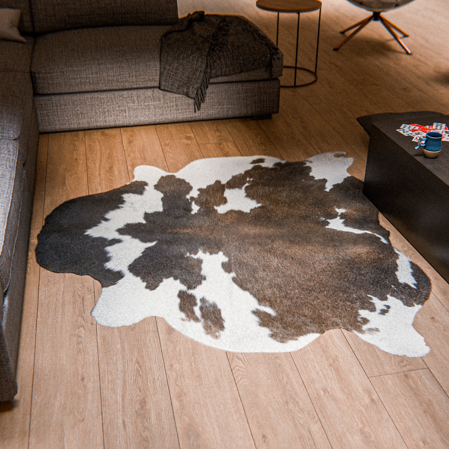 Chocolate and White Cowhide Rug #A028 by Hide Hoof