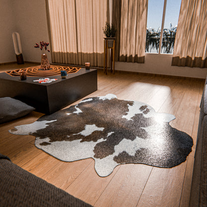 Chocolate and White Cowhide Rug #A028 by Hide Hoof