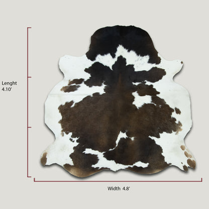 Chocolate and White Cowhide Rug #A028 by Hide Hoof