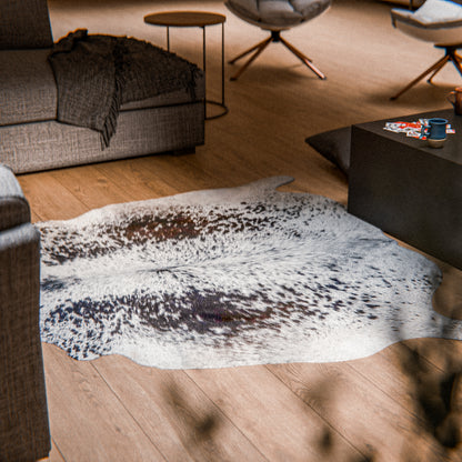 Speckled Dark & White Cowhide Rug #A029 by Hide Hoof