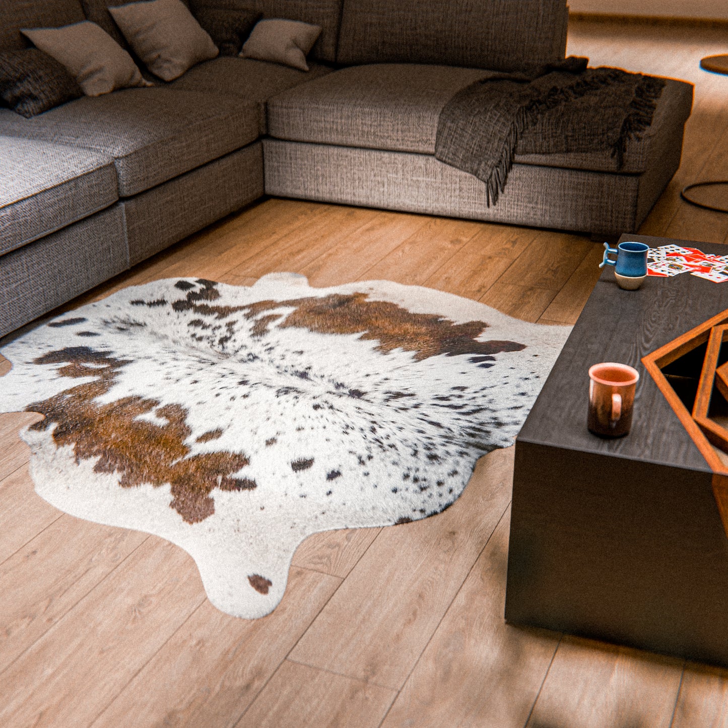 Speckled Brown & White Cowhide Rug #A030 by Hide Hoof