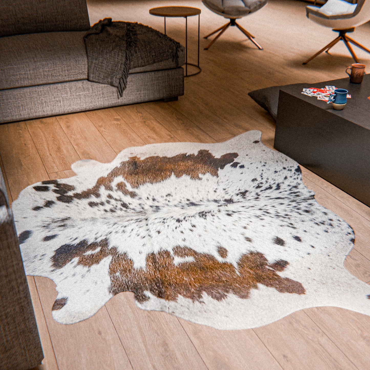 Speckled Brown & White Cowhide Rug #A030 by Hide Hoof