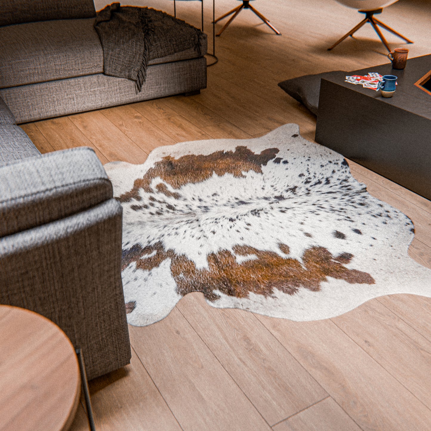 Speckled Brown & White Cowhide Rug #A030 by Hide Hoof