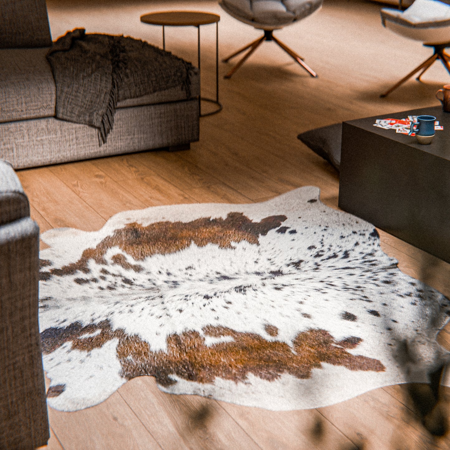 Speckled Brown & White Cowhide Rug #A030 by Hide Hoof