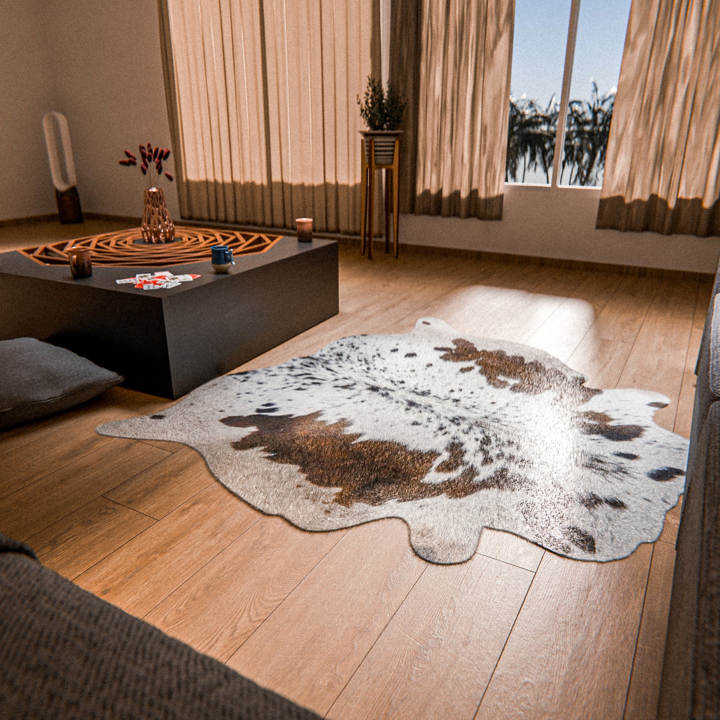 Speckled Brown & White Cowhide Rug #A030 by Hide Hoof