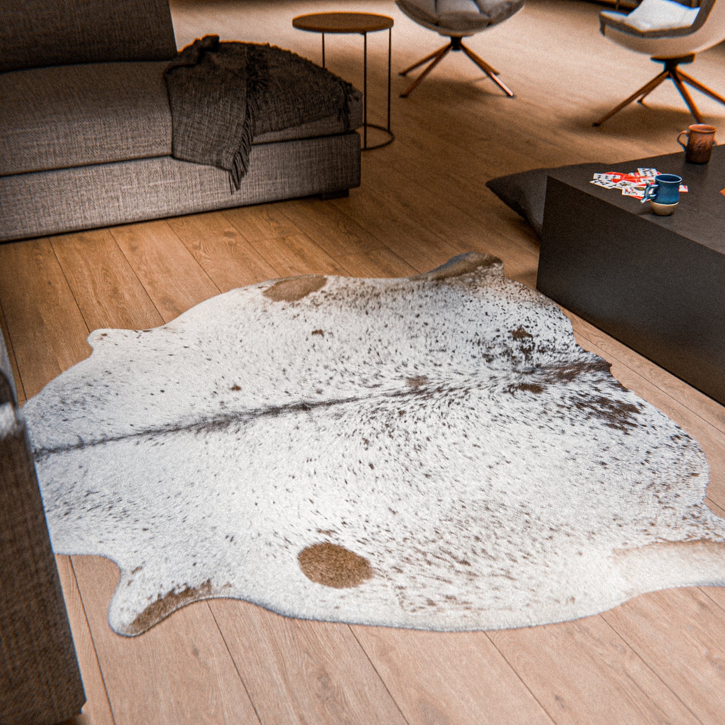 Speckled Brown & White Cowhide Rug #A011 by Hide Hoof