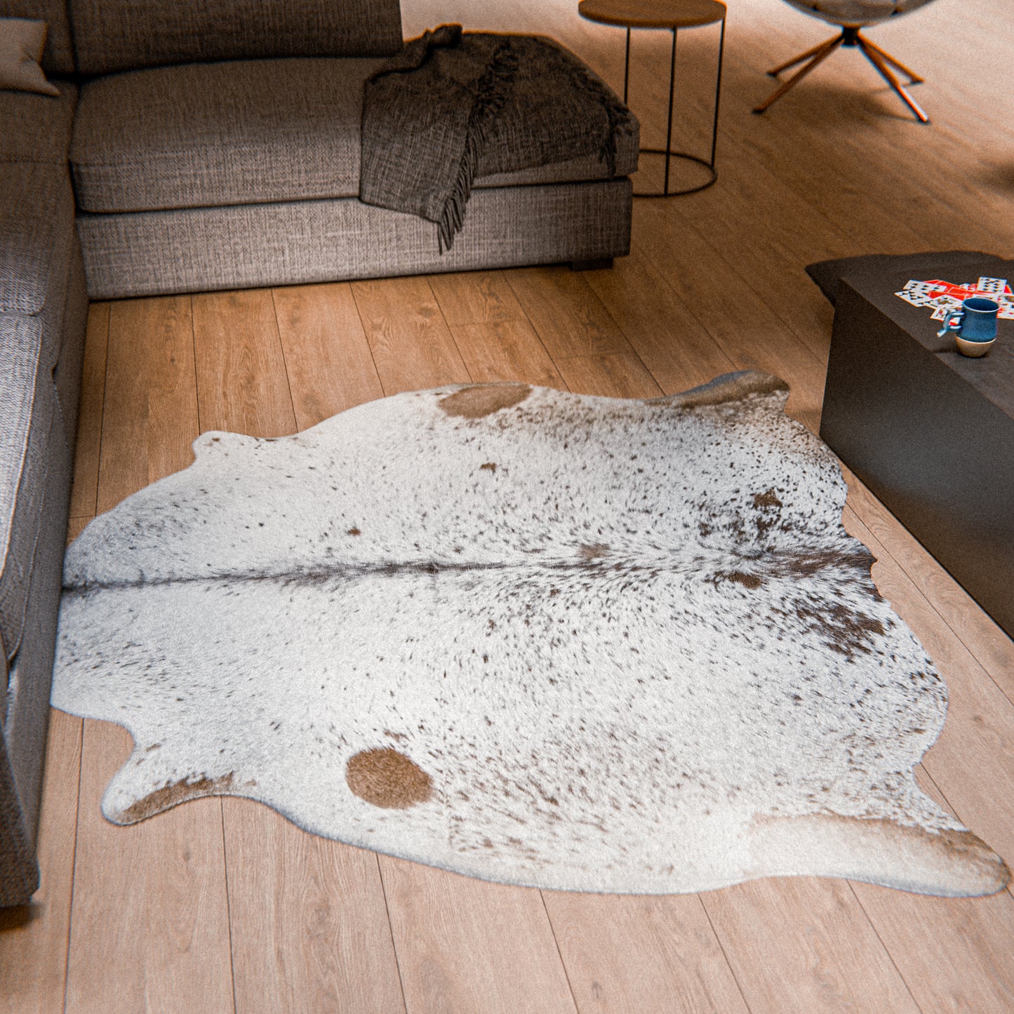 Speckled Brown & White Cowhide Rug #A011 by Hide Hoof