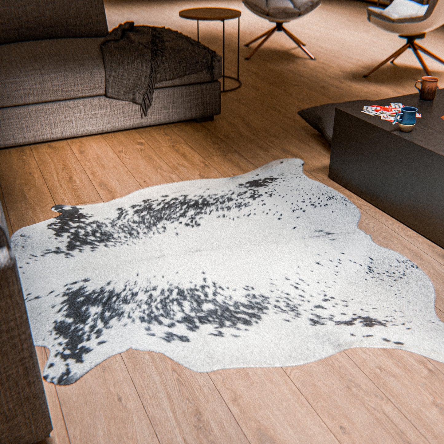 Speckled Dark & White Cowhide Rug #A012 by Hide Hoof