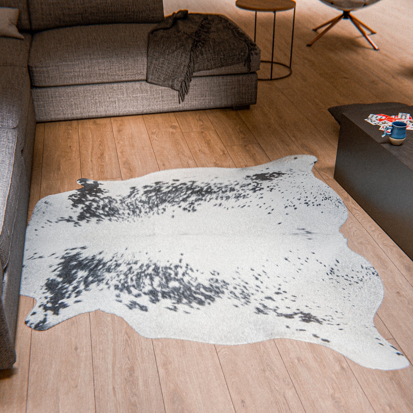 Speckled Dark & White Cowhide Rug #A012 by Hide Hoof