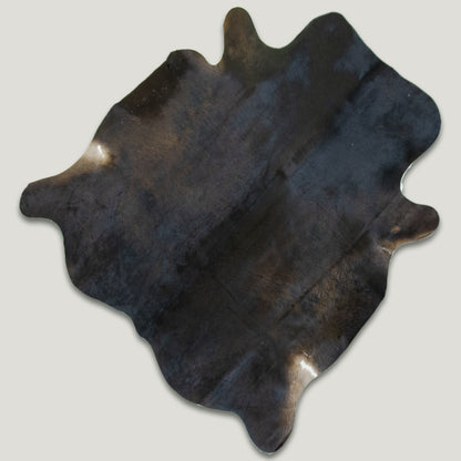 Solid Black Cowhide Rug #A002 by Hide Hoof