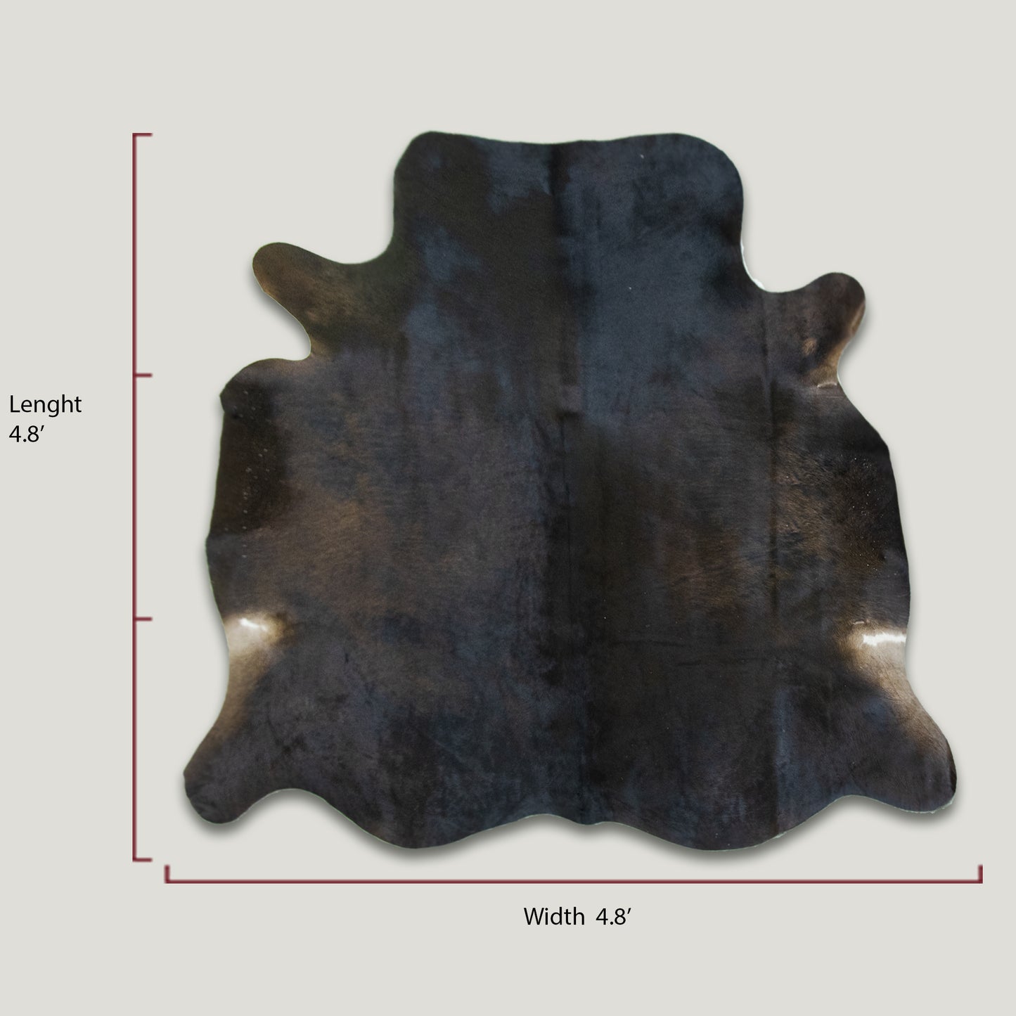 Solid Black Cowhide Rug #A002 by Hide Hoof