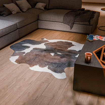 Chocolate and White Cowhide Rug #A018 by Hide Hoof