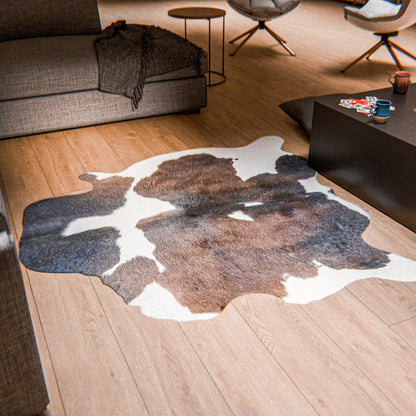 Chocolate and White Cowhide Rug #A018 by Hide Hoof