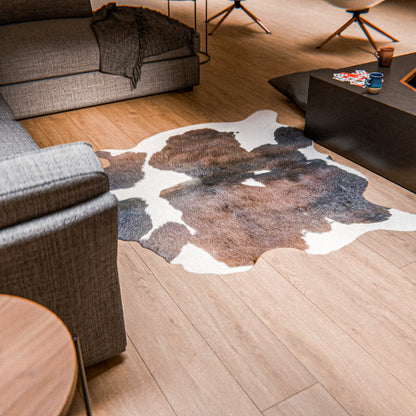 Chocolate and White Cowhide Rug #A018 by Hide Hoof