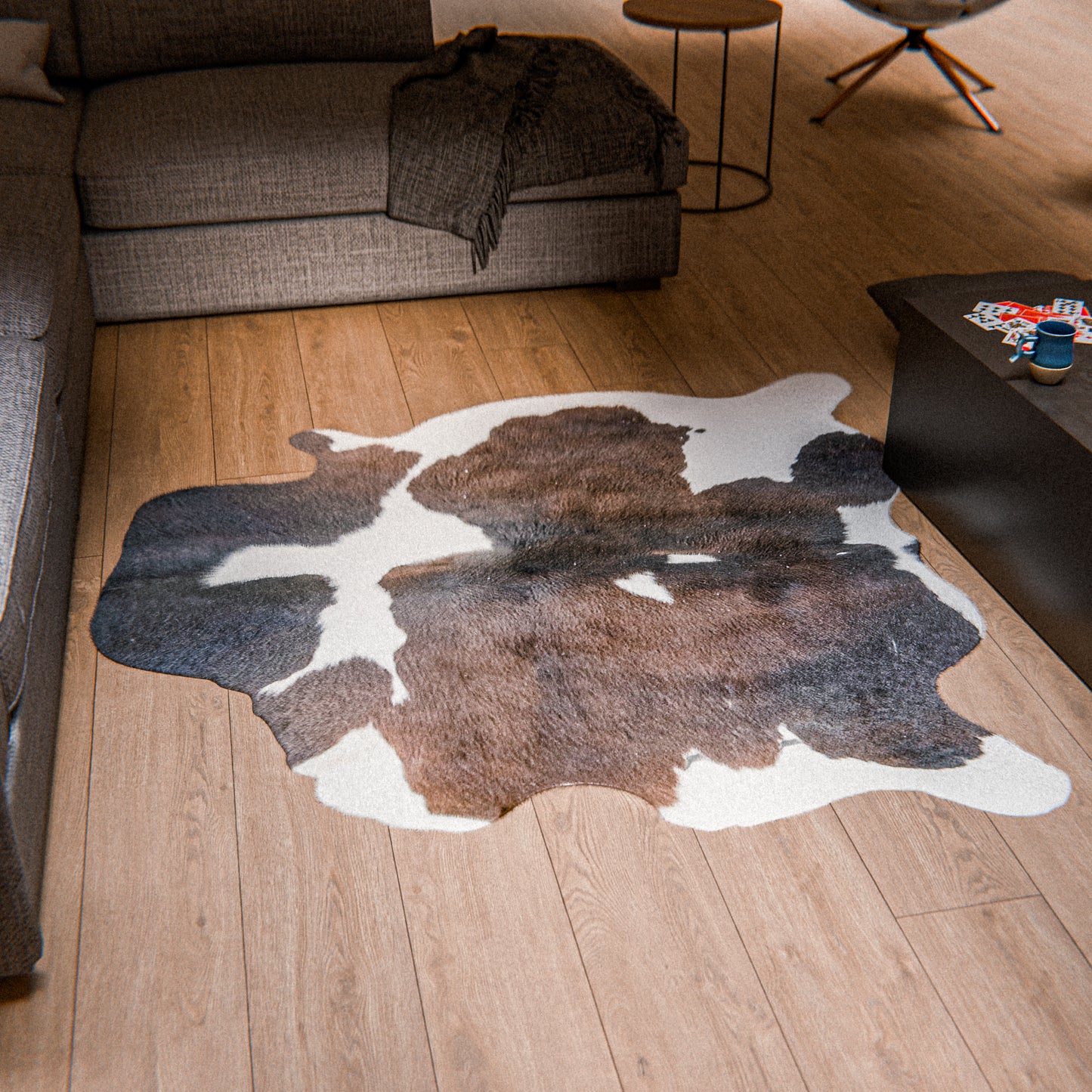 Chocolate and White Cowhide Rug #A018 by Hide Hoof