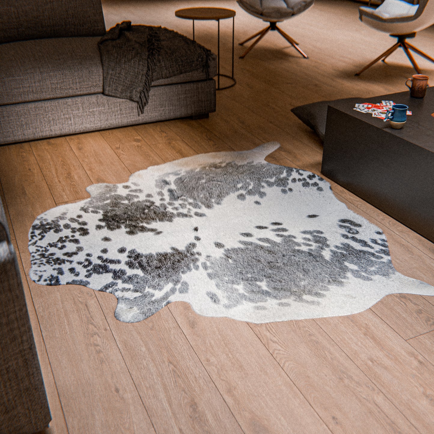 Fade Black and White Cowhide Rug #A019 by Hide Hoof