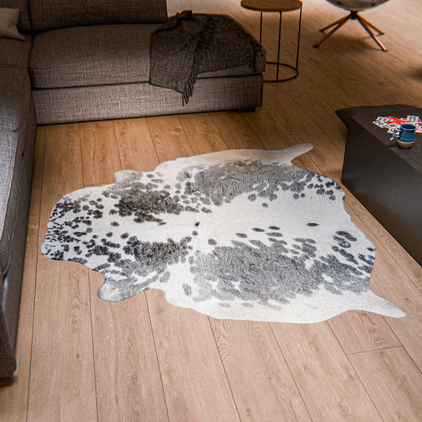 Fade Black and White Cowhide Rug #A019 by Hide Hoof